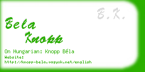 bela knopp business card
