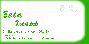 bela knopp business card